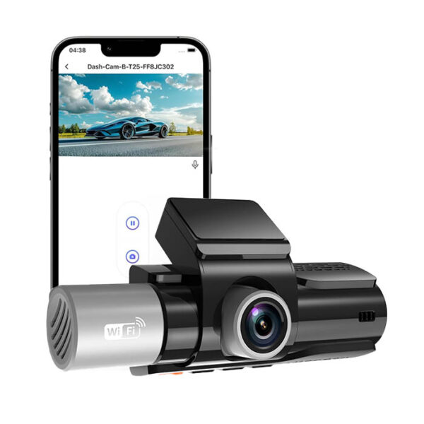 מצלמת דרך לרכב 4K קדמית פנימית ואחורית עם WiFi ,GPS ואפליקציה – דגם F7